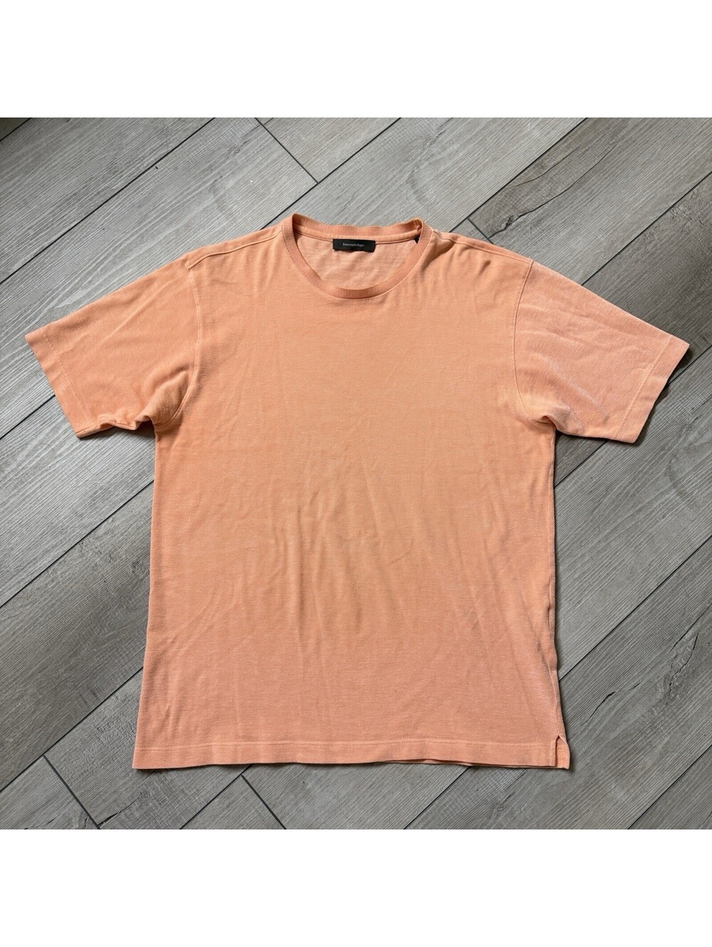 Ermenegildo Zegna Men’s S Orange Salmon Short Sleeve Crewneck T-Shirt Italy Made